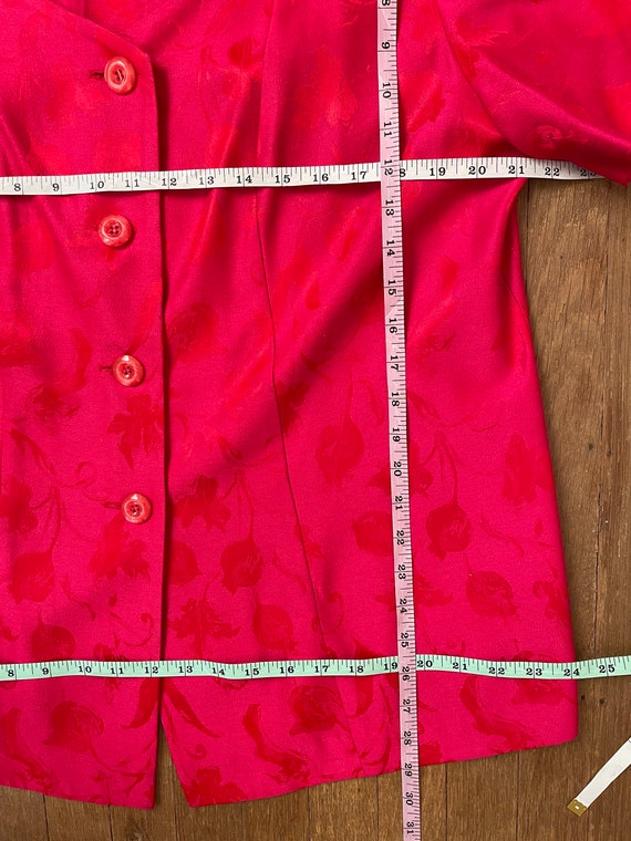 Size XL - Vintage Red & Pink Two Piece Skirt Suit… - image 7