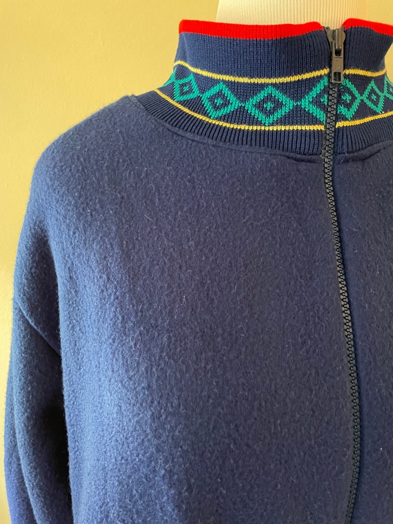 Size XL - Vintage Blue Flannel Turtleneck Housedr… - image 2