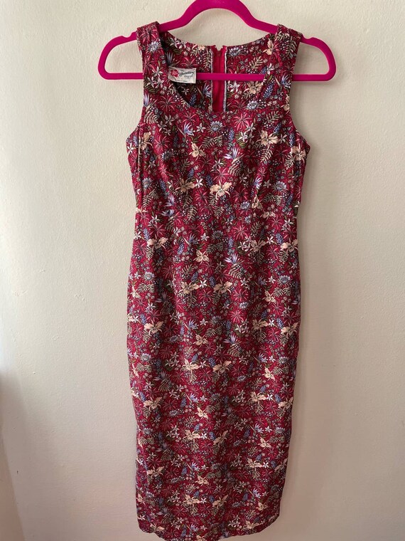 Size S - Vintage 90s Red Floral Hilo Hattie Hawaii