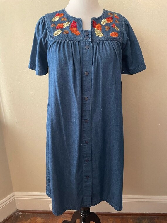 green emerald velvet dress Amelia Tiered Denim Dress S