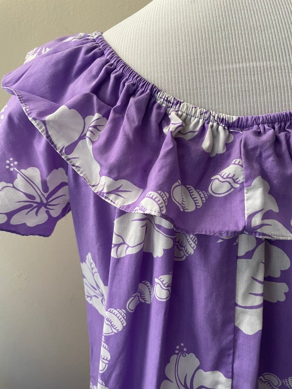 Size XL - Vintage Purple Hilo Hattie Ruffle Hawai… - image 2