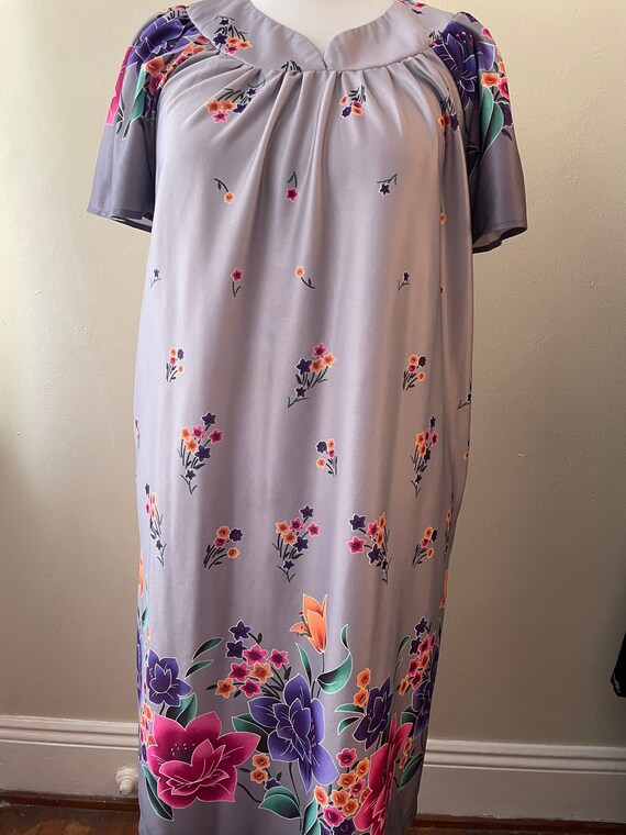 Size M - Vintage 90s Floral Caftan Housedress by … - image 1