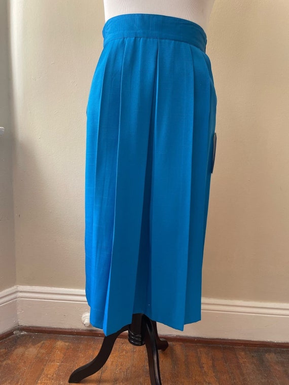 Size L - Vintage 80s Blue A-Line Skirt