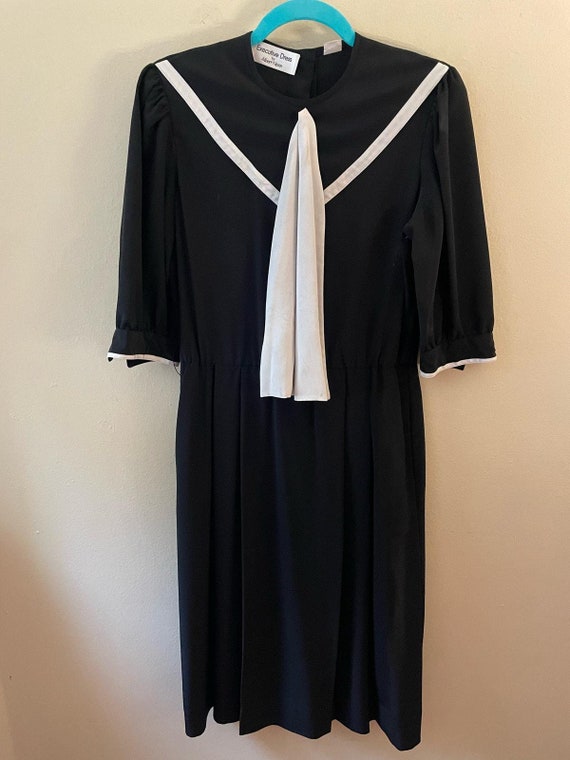 Size S - Vintage 90s Albert Nipon Black Nautical … - image 1