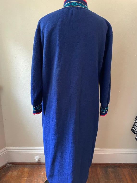 Size XL - Vintage Blue Flannel Turtleneck Housedr… - image 3