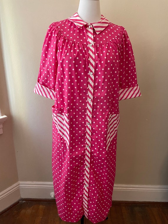 Size XL - Adorable Vintage Pink Polka Dot Saybury 