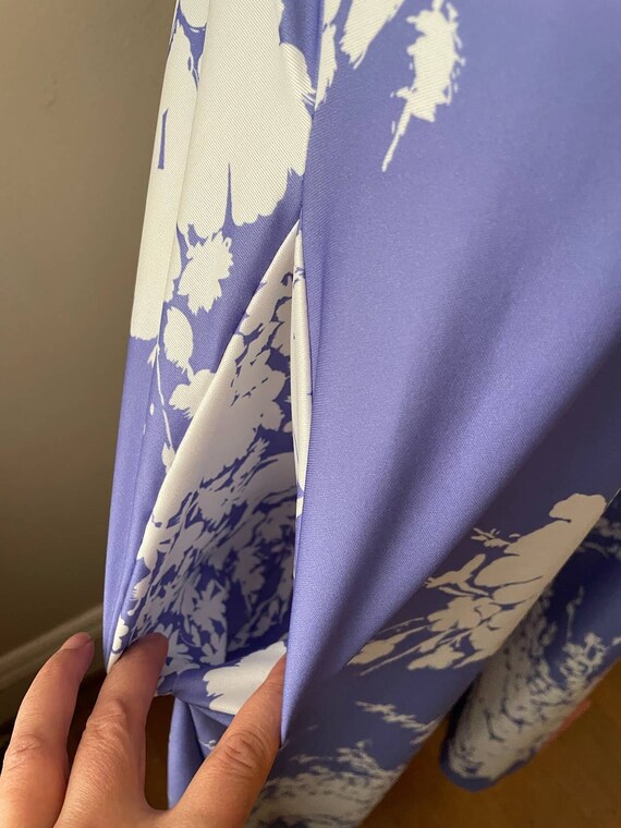 Size XL - Vintage Purple & White Zip Up Floral Ho… - image 5