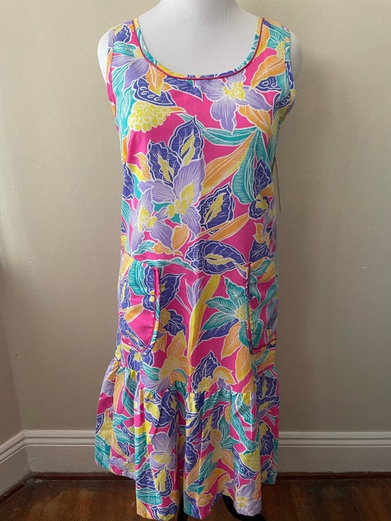 Size M - Vintage Tropical Helen of Troy Sun Dress 