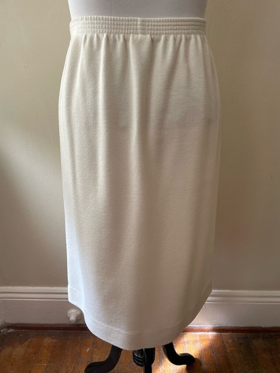 Size XL - Vintage 80s Winter White Pencil Skirt Si