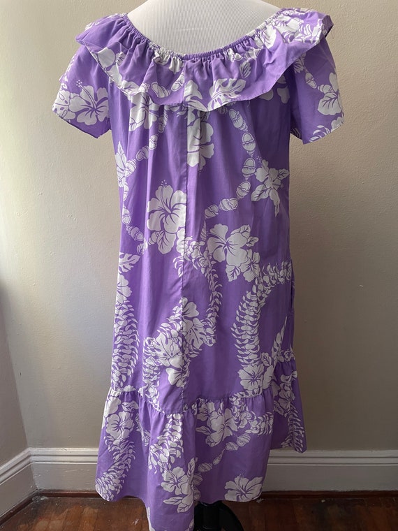 Size XL - Vintage Purple Hilo Hattie Ruffle Hawai… - image 3