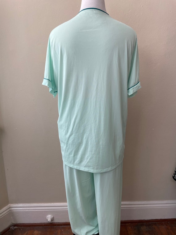 Size XL - Vintage Three Piece Light Green Pajama … - image 5
