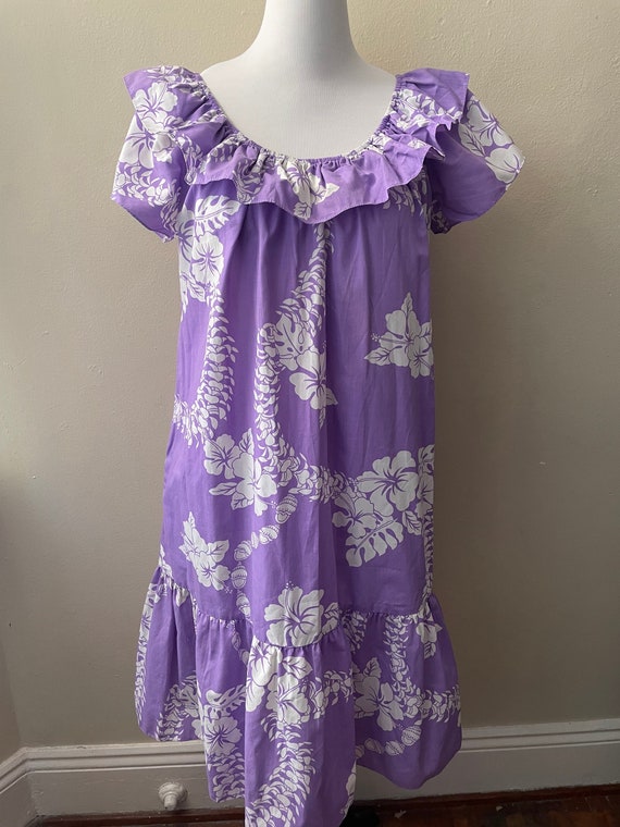 Size XL - Vintage Purple Hilo Hattie Ruffle Hawai… - image 1