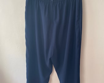 Size XL - Vintage 90s Navy Blue Pants w/Elastic Waist Size 18