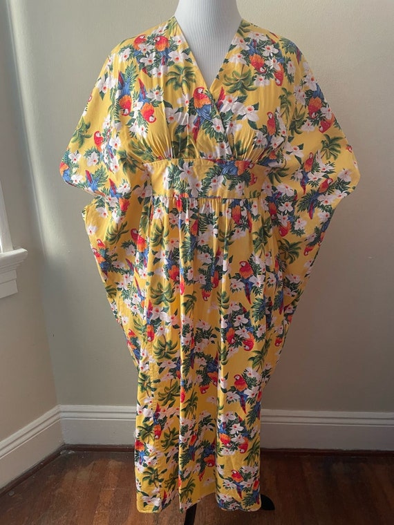 Vintage Women's Aloha Cotton Caftan Dress Hana Fas