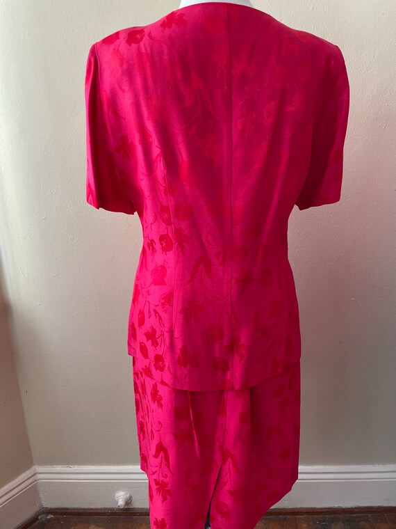 Size XL - Vintage Red & Pink Two Piece Skirt Suit… - image 3
