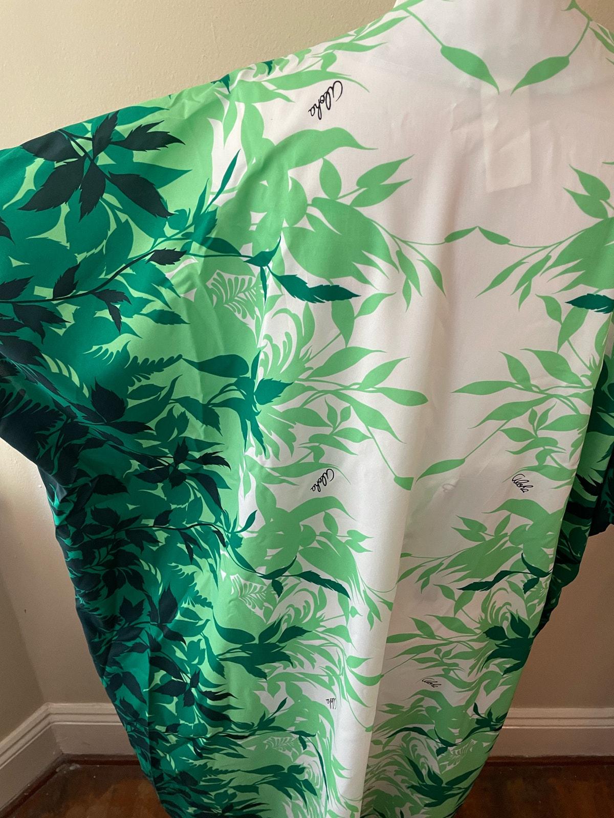 Vintage Women's Aloha Caftan Dress Royal Creations Green
