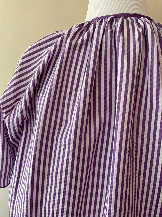 Large - Vintage Purple Striped Grape Pocket House… - image 5