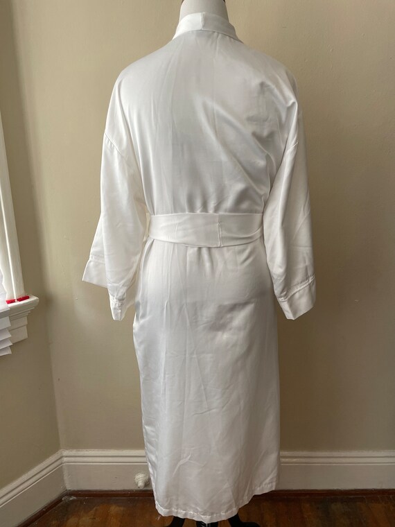 Size M - Vintage 90s Nature White Silky Robe, Per… - image 3