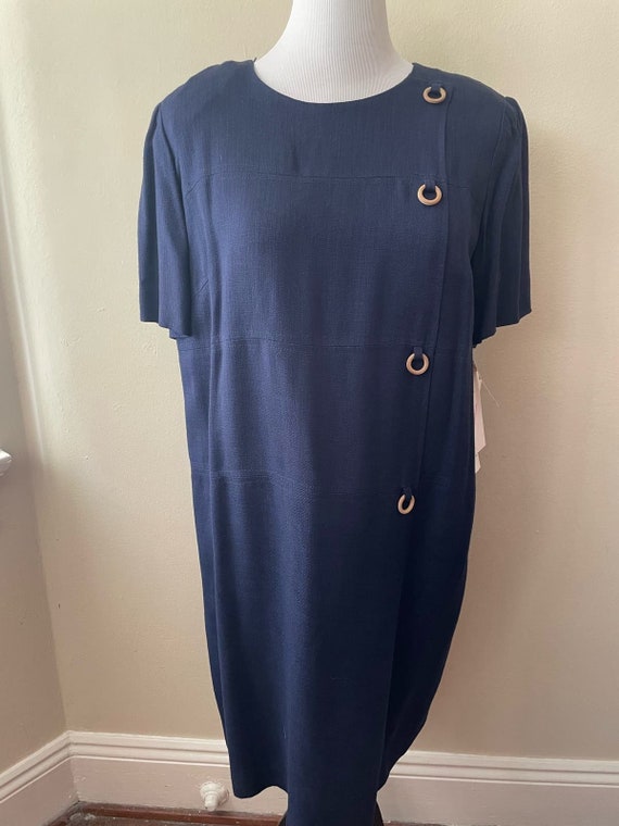 Size 2XL - Y2K Vintage Maggy London Navy Blue Dres