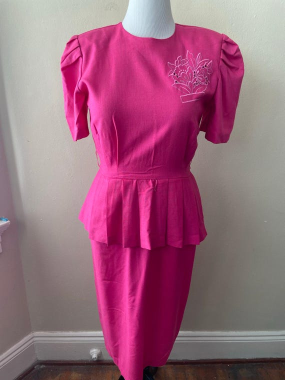 hot pink peplum dress Size L Peplum suit