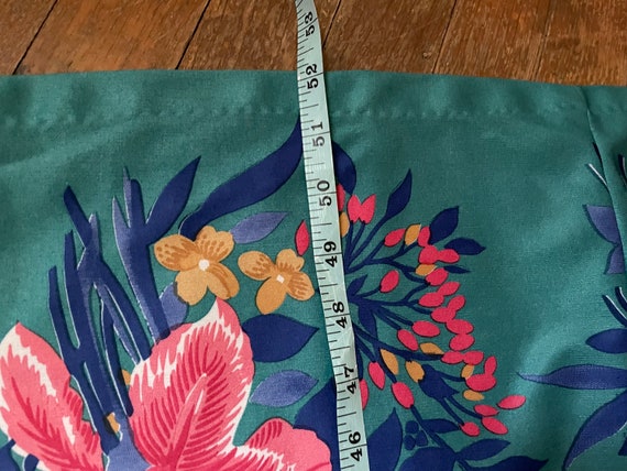 Size M - Vintage 1960s Teal Green Floral Housedre… - image 7