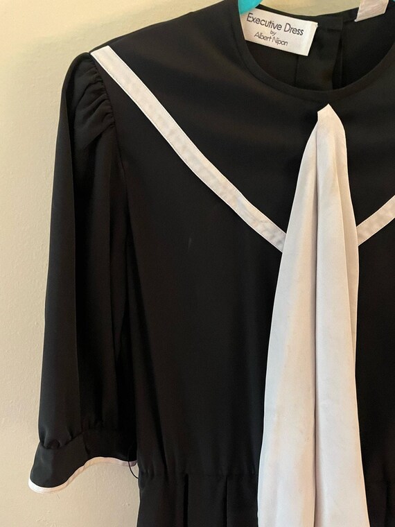 Size S - Vintage 90s Albert Nipon Black Nautical … - image 2