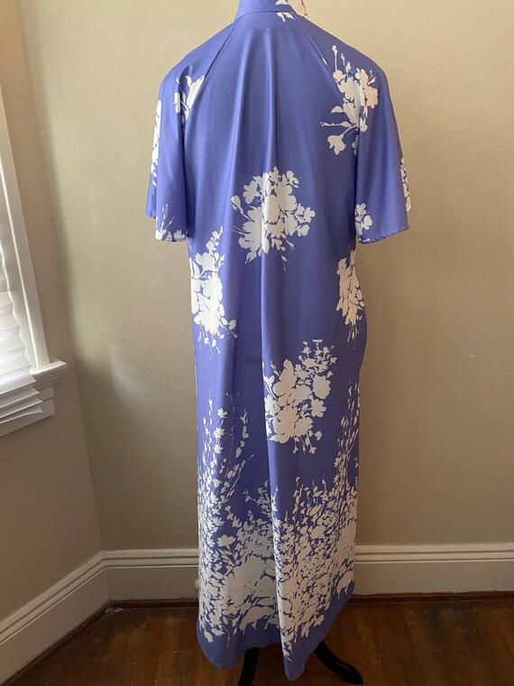 Size XL - Vintage Purple & White Zip Up Floral Ho… - image 4