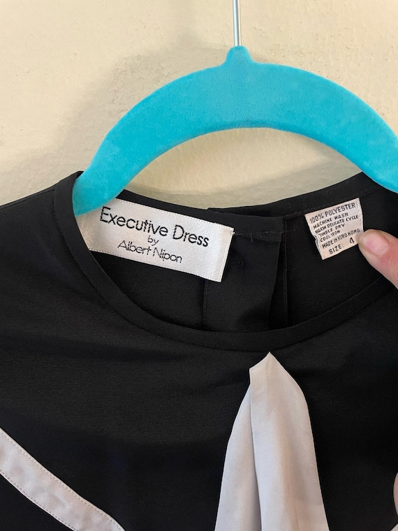 Size S - Vintage 90s Albert Nipon Black Nautical … - image 3