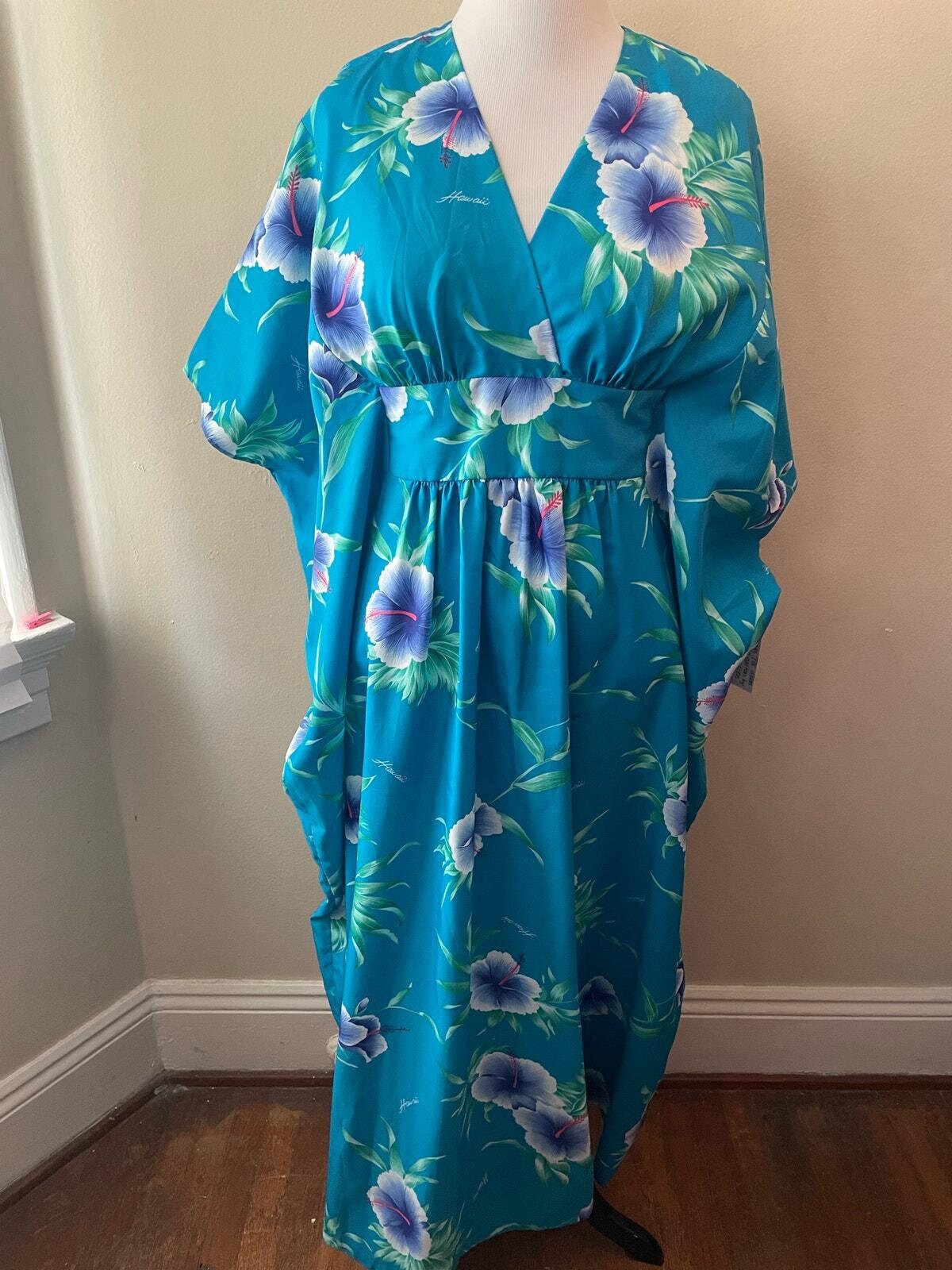 Chemise Hawaïenne Vintage Helena's - Fabriquée à Hawaï USA - Taille L Turquoise