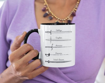 TOG/CC/ACOTAR Universe Inspired Swords Mug Aelin Manon Dorian Bat Boy Bryce Rhun Daanan Nesta Archeron Sarah J Maas Booktok Bookish Gift Mug