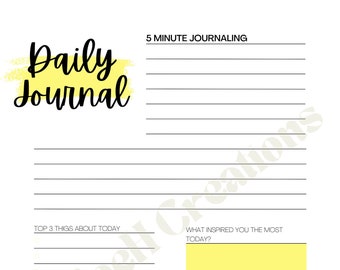 Yellow Printable/digital Daily Planner, Health Check and Checklist - Etsy