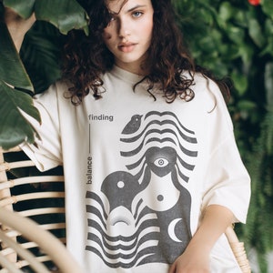 Yin Yang T-Shirt: Finding Balance Illustration, Unisex Cotton Tee