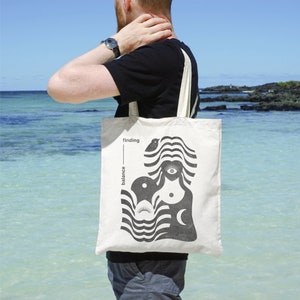 Yin Yang Cotton Tote Bag: Finding Balance Illustration