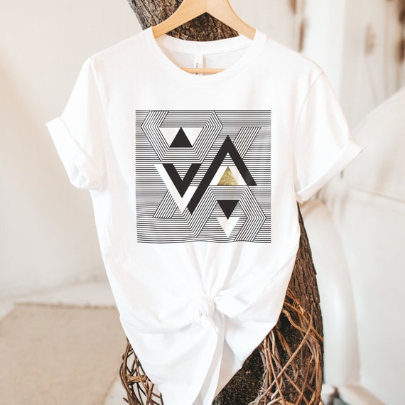 Triangle Geometric Line Art Unisex T-shirt, Aesthetic Minimalist Soft Cotton  Organic Tee, Artsy Spiritual Graphic Shirt, Eco Friendly Print - Etsy