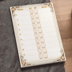 Initiative Tracker Notepad for TTRPGs