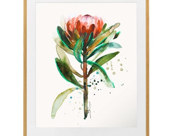 Australian native flower ~ Protea watercolour fine art print