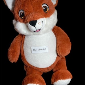 Fox Stuffed toy, embroidered personalization