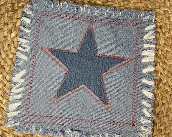 muggunderlägg, underlägg eller grytunderlägg - Denim, stjärna