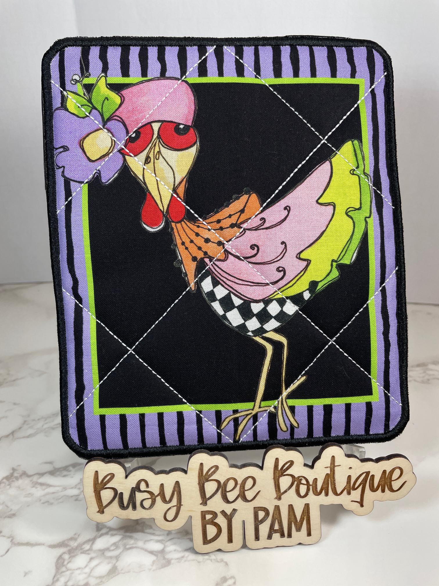 Mug Rug, Trivet, Coaster, Embroidery, Quilted, Chickens - Etsy
