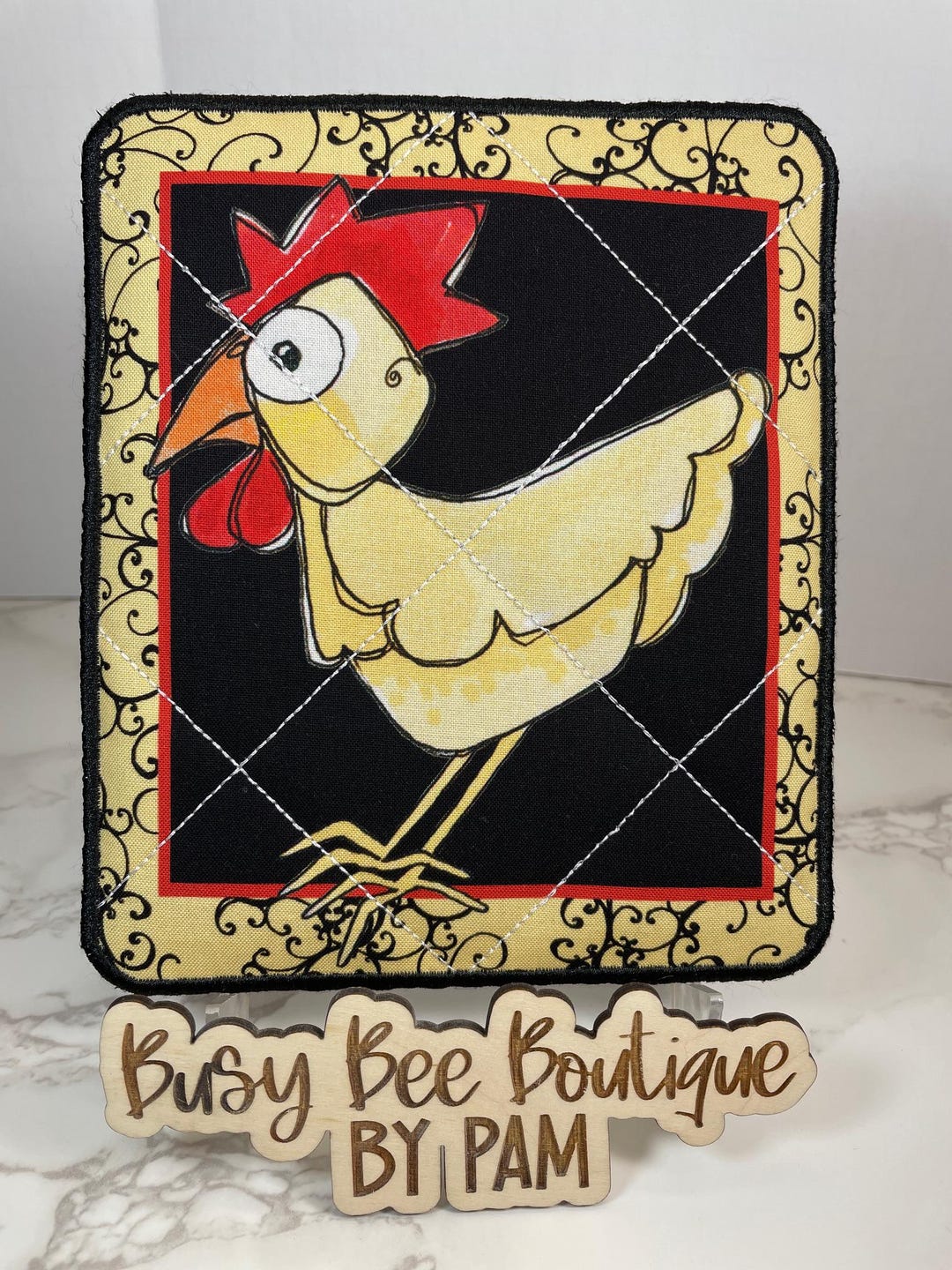 Mug Rug, Trivet, Coaster, Embroidery, Quilted, Chickens - Etsy