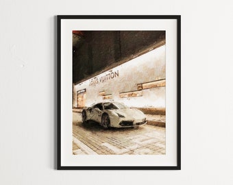 Luxury Fashion Wall Art Aesthetic Car Room Decor Poster | Designer Modern Art Pictures | Printable Photo With Oil Painting Look | DIGITAL