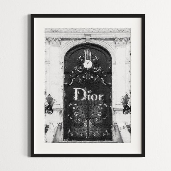 Black and White Aesthetic Poster Luxury Fashion Door Pictutes Wall Art | Printable Photo With Oil Painting Look | Teen Girl Room Decor
