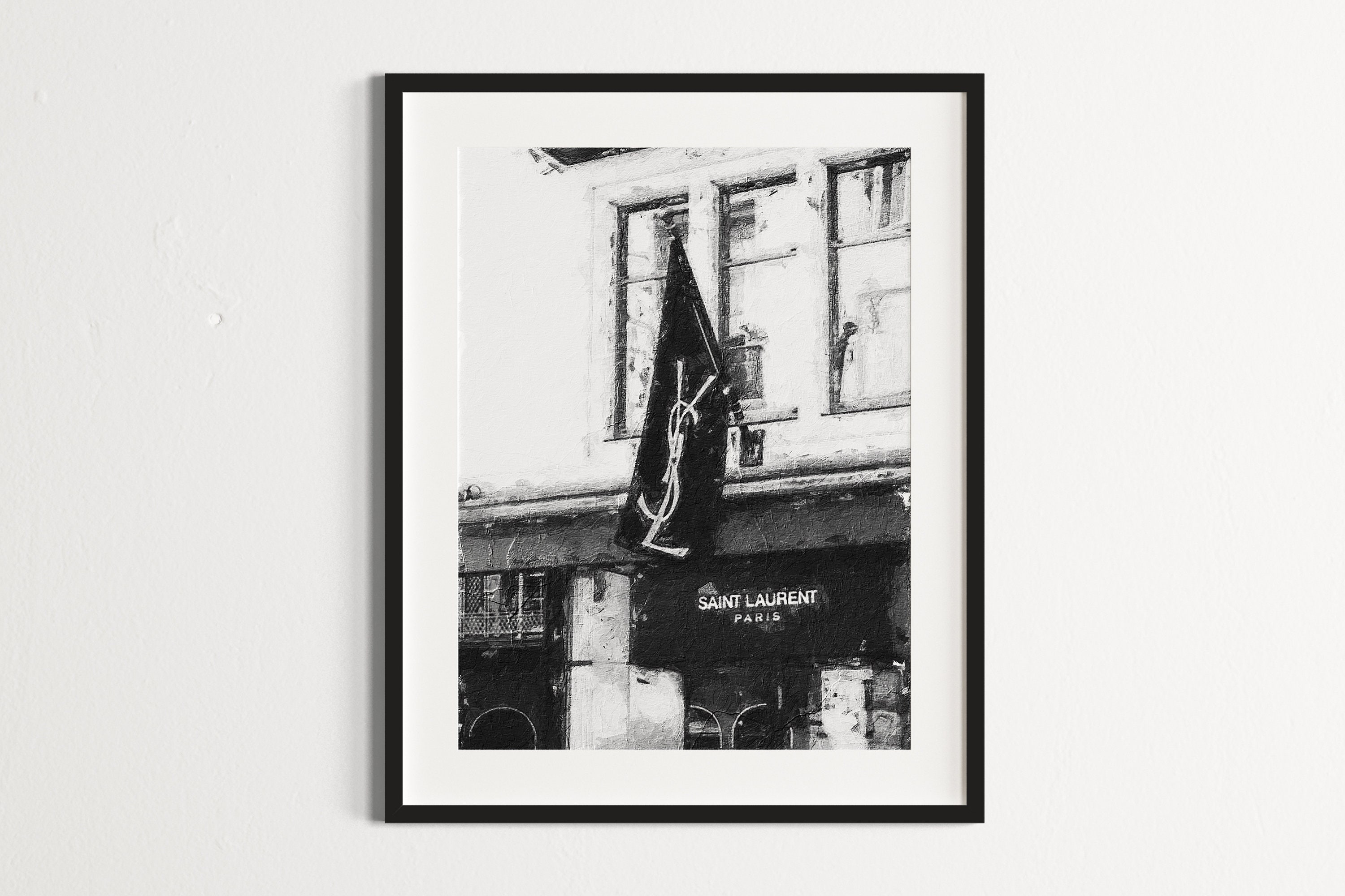 Black and White Aesthetic Landscape Poster Luxury Fashion Flag Wall Art ...