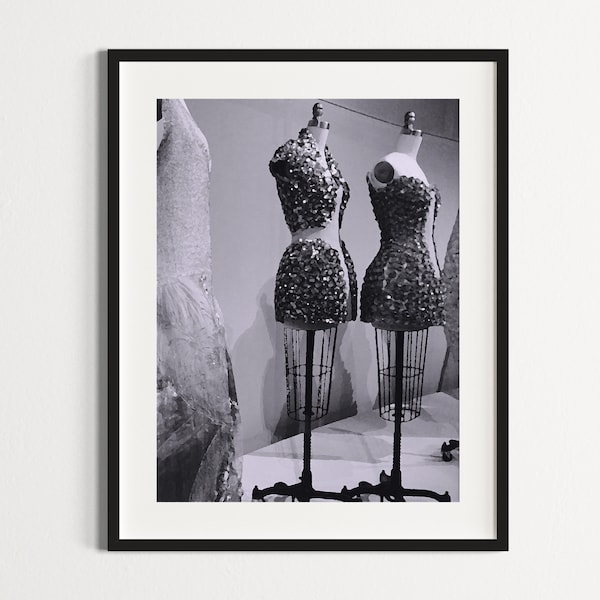 Black & White Fashion Designer Aesthetic Wall Art | Luxury Dress Poster | Retro Teen Girl Photo | Printable Vintage Room Decor | DIGITAL