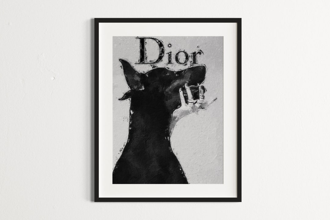 Luxury Dog Wall Art Black and White Aesthetic Doberman Etsy