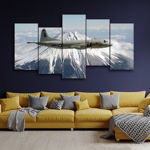 Lockheed P-3 Orion 5 Pieces Canvas Wall Art, Large Framed 5 Panel Canvas Wall Art, Extra Large Framed Canvas Wall Art, Modern Abstract Art