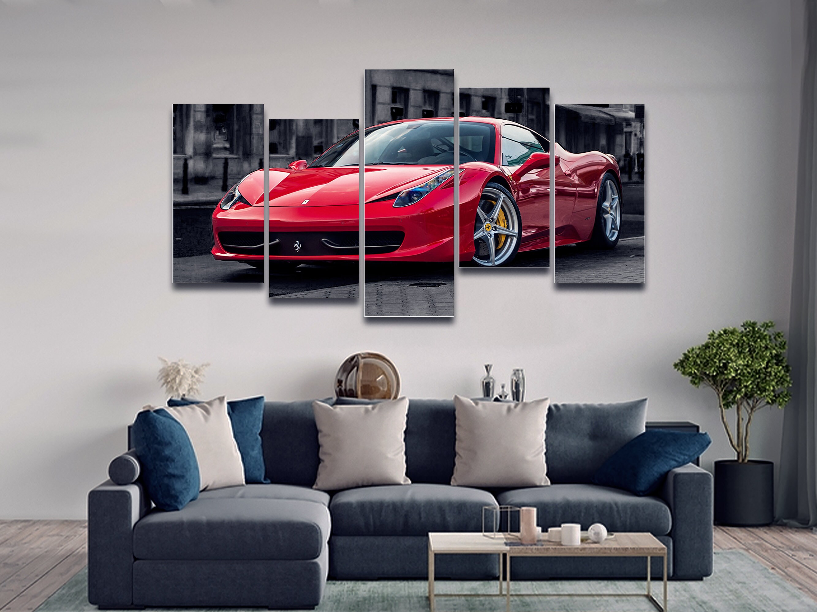 FERRARI 458 ITALIA GICLEE CANVAS ART PRINT POSTER main image 0