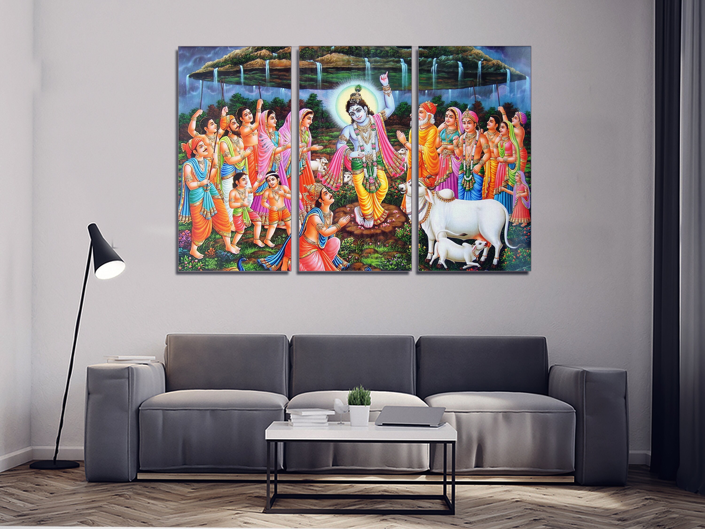 Hindu God Achyuta - Vishnu Canvas Wall Art, Large Framed Canvas Wall ...