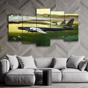 TU-95 MS Aircraft WWII 5 Pieces Canvas Wall Art, Large Framed 5 Panel Canvas Wall Art, Extra Large Framed Canvas Wall Art, Modern Abstract