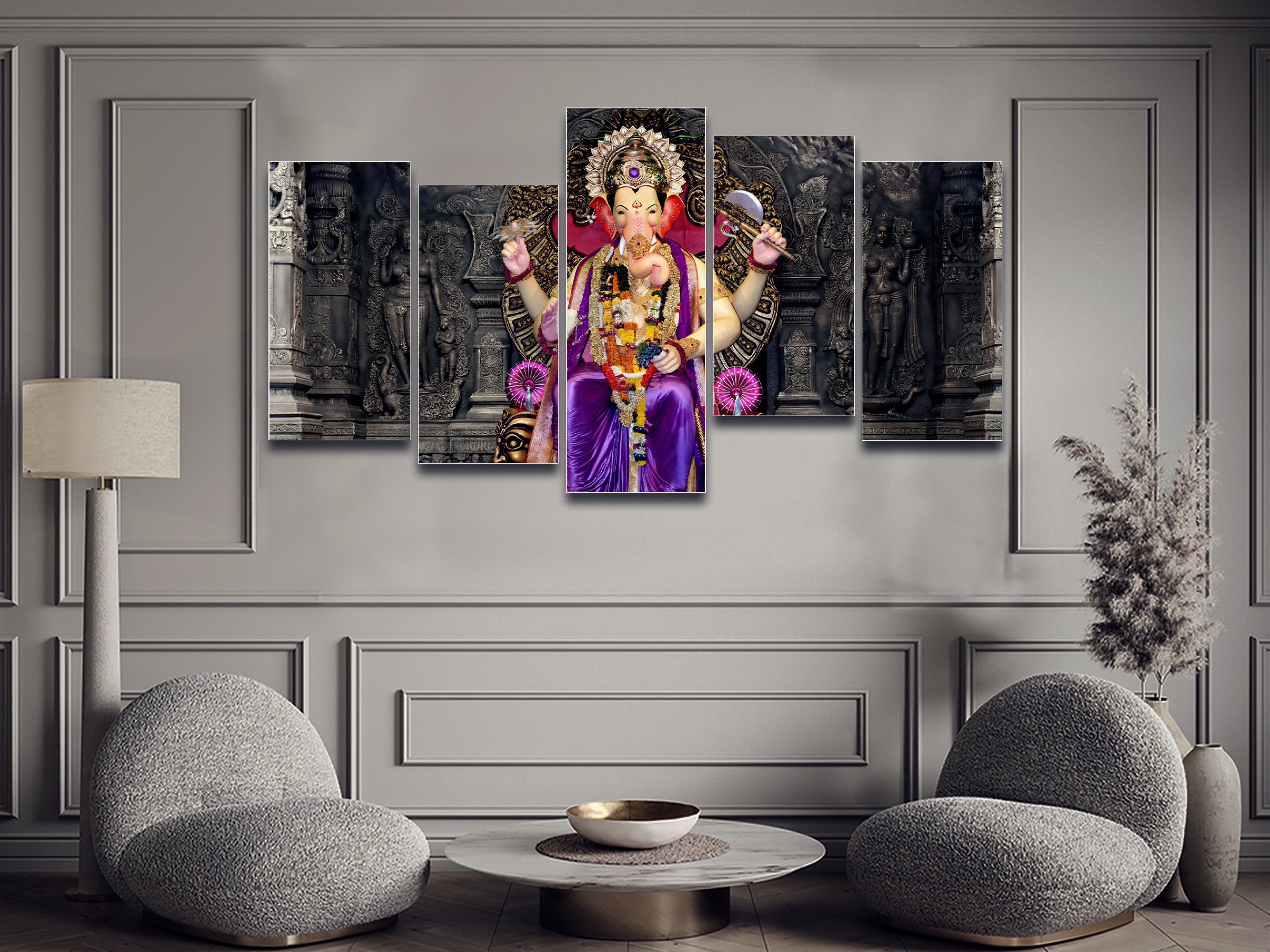 Ganesha 5 Piece Canvas - Etsy